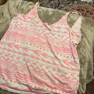 Tribal print PINK Victoria’s Secret scoop back tank top